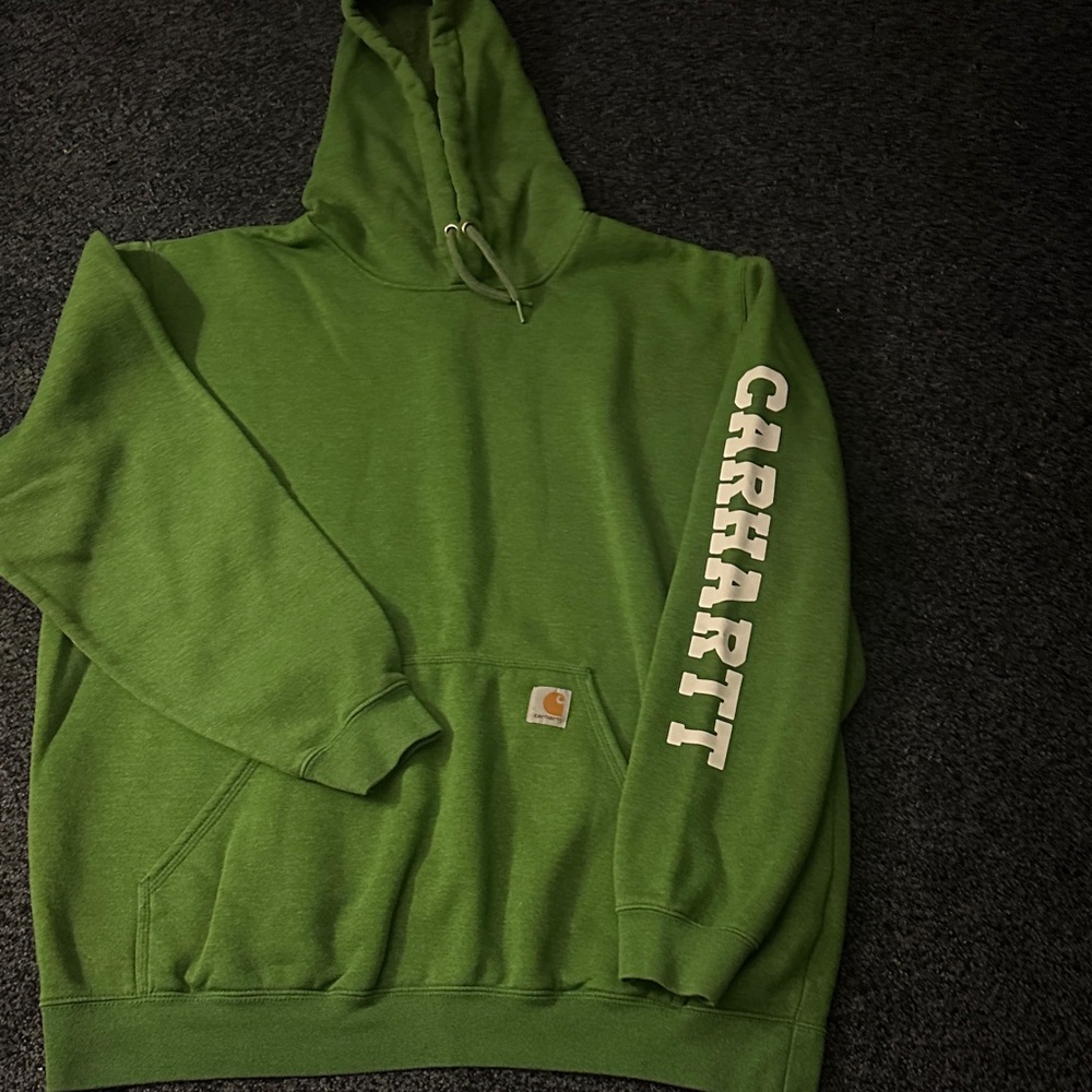 Carhartt Men's Green Hoodie with Logo